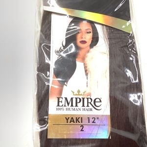 (1) Sensationnel Empire Human Hair Yaki 12” Color 2 Brown Infuse/Argan Oil New